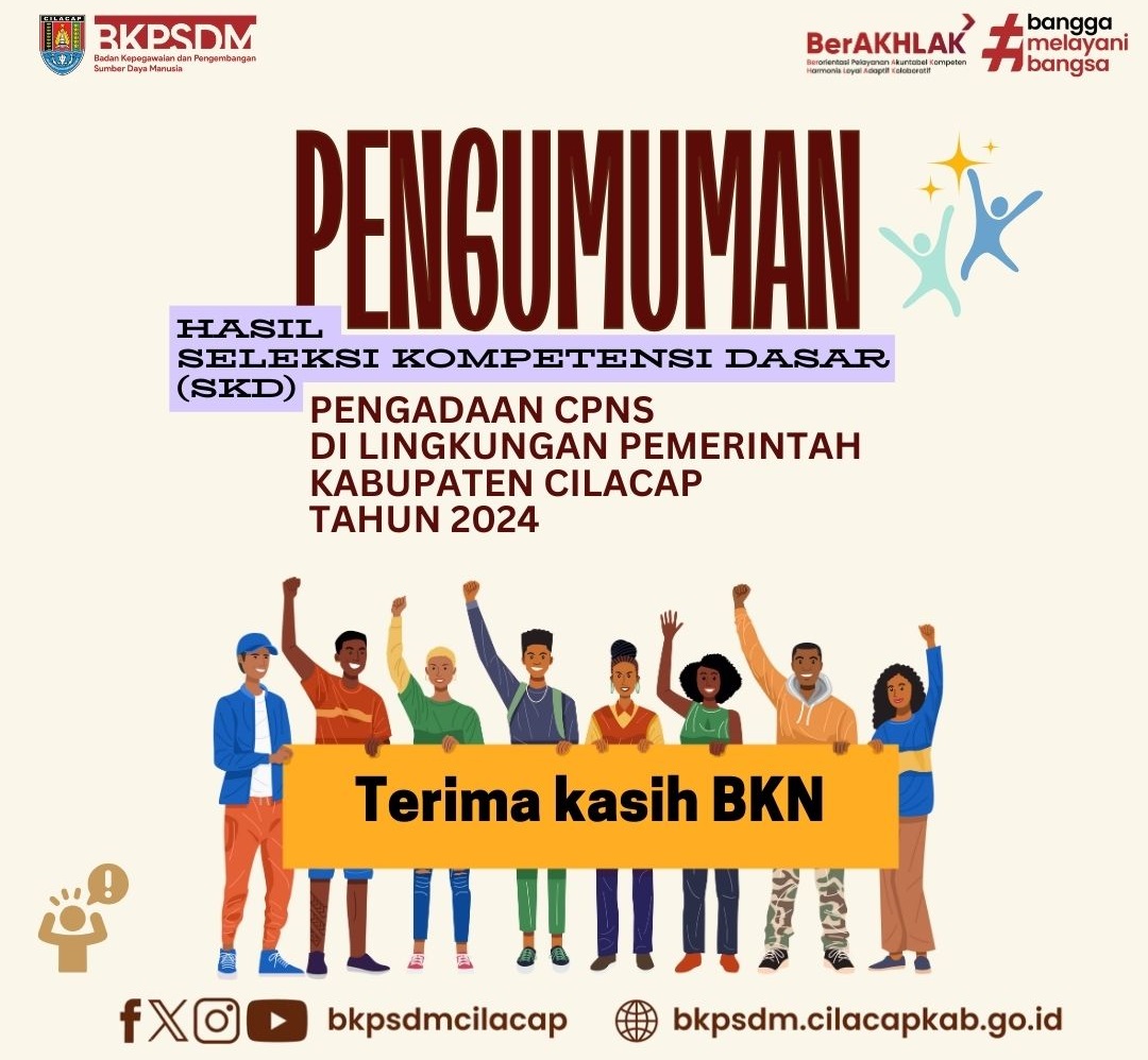 PENGUMUMAN HASIL SKD PENGADAAN CPNS PEMERINTAH KABUPATEN CILACAP TAHUN 2024